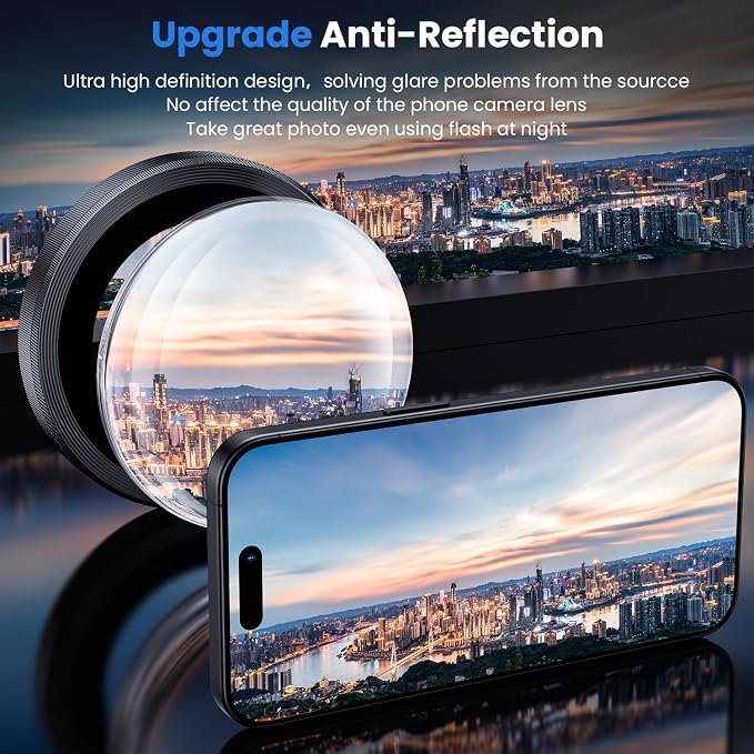 WSKEN for iPhone 16 Pro/iPhone 16 Pro Max Camera Lens Protector | Original Shooting Mode, Individual Metal Cover Film, Shatterproof HD Tempered Glass Camera Screen Protector, Black - Image 2