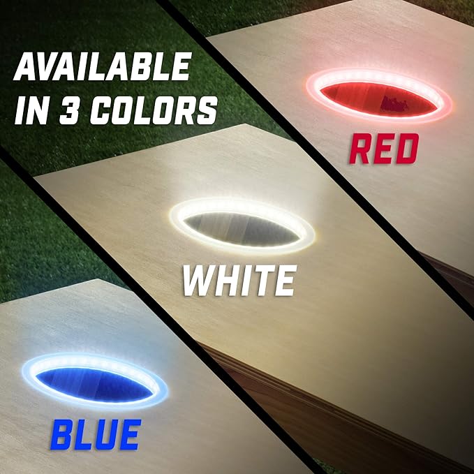 GoSports Cornhole Light Up LED Ring Kit 2pc Set - Red, White or Blue - Compatible with All Cornhole Games - Image 4