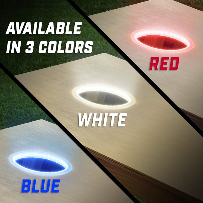 GoSports Cornhole Light Up LED Ring Kit 2pc Set - Red, White or Blue - Compatible with All Cornhole Games - Image 4