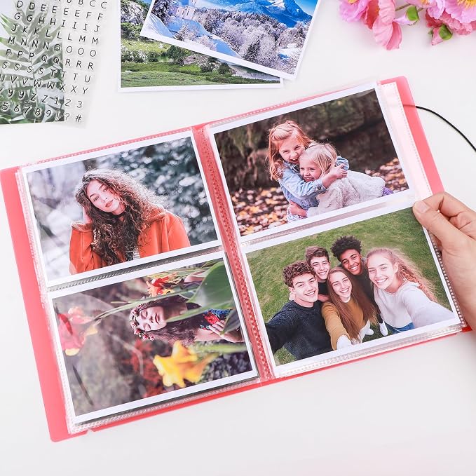 2 Pack Large Sticker Photo Storage Album, Stamp & Cutting Dies Storage Book Organizer Folder for Cards Storage DIY Scrapbooking Card Making Supplies 20 Pages 80 Pockets/Pack (Clear + Purple) - Image 4
