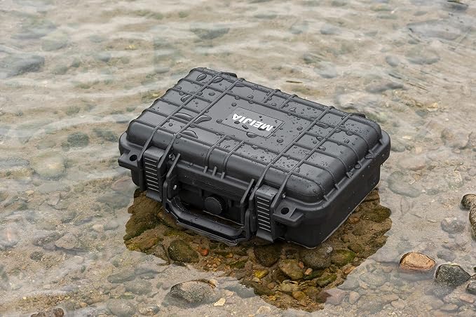 MEIJIA Portable All Weather Waterproof Protective Hard Case, Small Camera Case,Dry Case with Customizable Foam,Fit Use of Drones, Camera,Equipments, 11.65 ”x8.35”x3.78” - Image 8