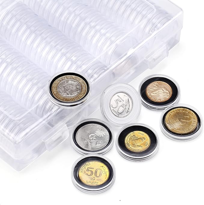 SPLF 100 Pieces 30mm Coin Capsules and 5 Sizes (17/20/25/27/30mm) Protect Gasket Coin Holder Case with Plastic Storage Organizer Box for Collection Supplies - Image 7