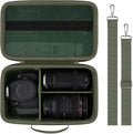 Hard Case for Canon EOS Rebel T7/T100/R50/R100 DSLR Camera with Lens | Fits for Canon T7/T100/R50/R100/R5/R6 V//R6 Mark II DSLR Camera and Lens, With Shoulder Strap, Protective Case, Army Green by Baval