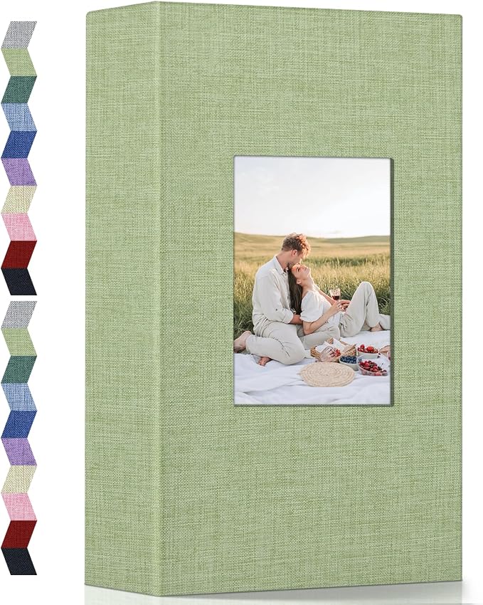 Popotop Photo Album 4x6-300 Photos Linen Cover Photo Books with 300 Horizontal Pockets,Slip-in Picture Albums for Family Wedding Anniversary Baby Vacation Pictures by Popotop