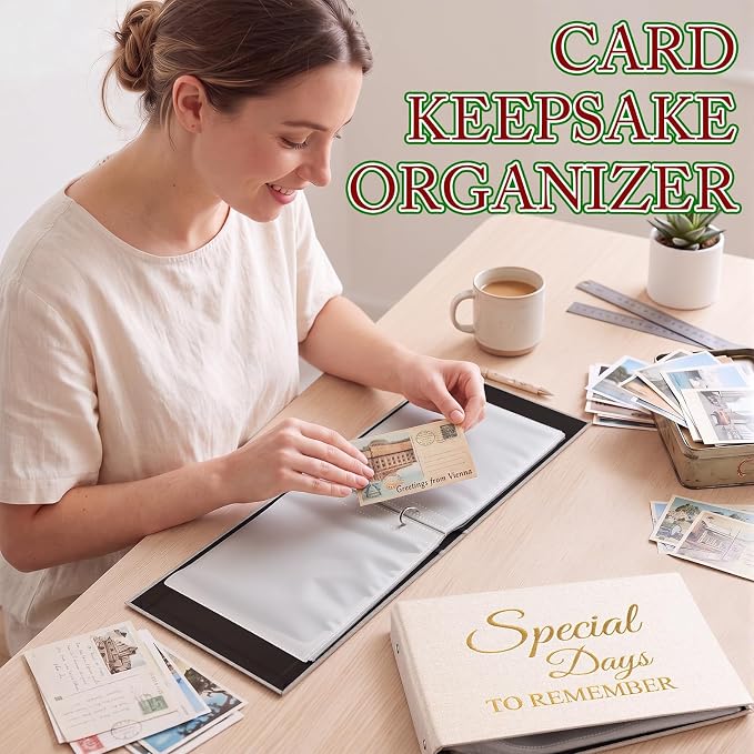 Spiareal Special Days to Remember Card Organizer Set Greeting Card Holder 6 x 8 Inches 100 Pages Stamping Binder Album Display Organization Storage for Memory Greeting Photo Gift - Image 2