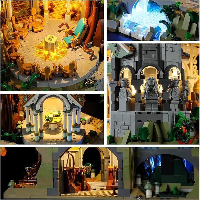 YEABRICKS LED Light for Lego-10316 Lord of the Rings THE Lord of THE Rings: Rivendell Building Blocks Model (Lego Set NOT Included) | Beginner Friendly, Easy Installation, Home Display Decor, Great Gift Idea, Fits Lego 10316 (Model Not Included) - Image 6