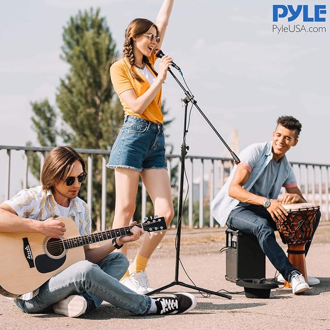 Adjustable Tripod Microphone Boom Stand - Pair of Universal Heavy Duty Lightweight Professional Compact Stage Studio Floor Standing Boom Mic Tripod Holder w/ Standard 5/8" Mic Adapter - Pyle PMKS56X2 - Image 6