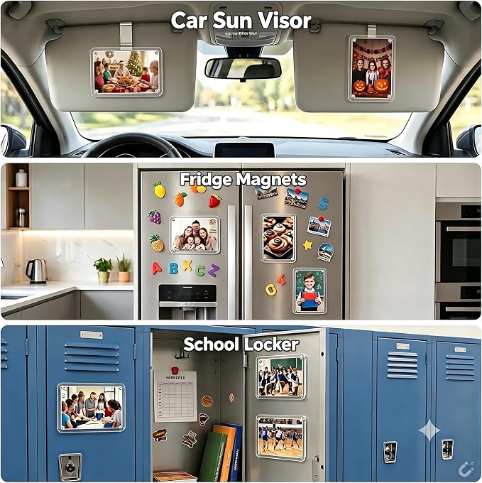 Strong-Magnetic Car Picture Holder: One Adsorption - a Worry-Free Trip | Solve Repeated Adjustments While Driving - Personalized Decoration Car Picture Frame - Perfect Gift for Family and Friends - Image 6