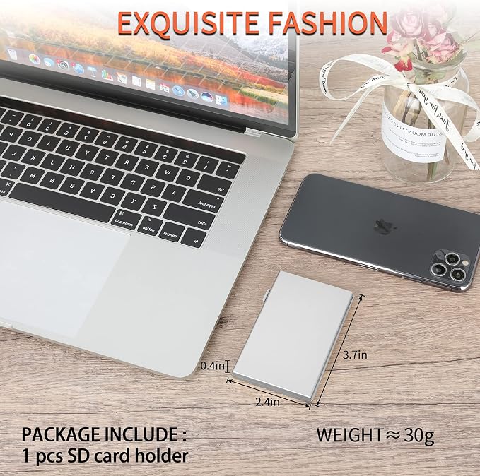 SD Card Holder, SD Card Case, LAVILI CF Memory Card Holder Case Aluminum | Alloy Hard Shell, Double-Layer Capacity for 6SD Cards and 12 TF Cards - Image 6