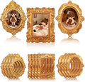 VOSAREA 15 Pcs Mini Gold Picture Frames, Vintage Resin Photo Frames for Jewelry Display, Dollhouse Decor, Crafts, Table Decoration and Party Favors by Vosarea
