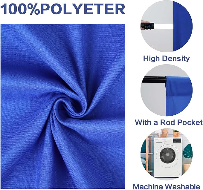 GFCC Royal Blue Backdrop Background - 10ftx10ft Blue Photo Backdrop for Photoshoot Photography Background Screen Video Recording Curtain | Non-Reflective, Polyester Curtain, Easy Hang, Multipurpose Screen for Studio Photo Booth, Video Recording, Portra... - Image 2