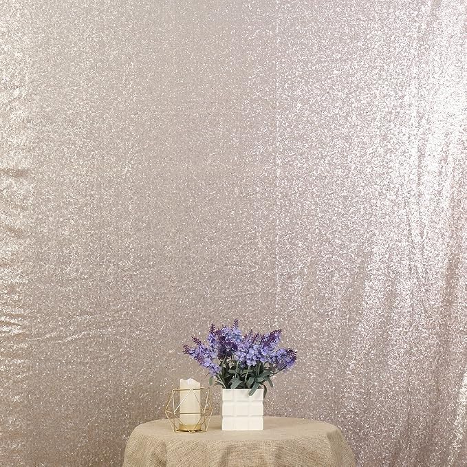 Poise3EHome Champagne Sequin Backdrop, 10Ft x 10Ft Glitter Photography Background Curtains, Sequence Drapes for Party Baby Shower Wedding Birthday Christmas Thanksgiving Halloween Decoration - Image 4