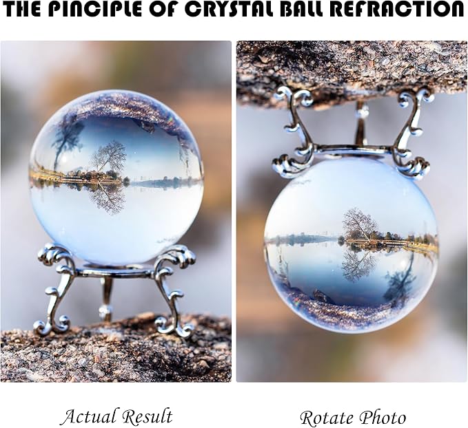 Clear Crystal Ball 2.3in Real Glass Ball with Stand for Home Decor Gift | High Clarity K9 Crystal Smooth Polished Surface Ideal For Home Decor Feng Shui Display Gift And Collection - Image 4