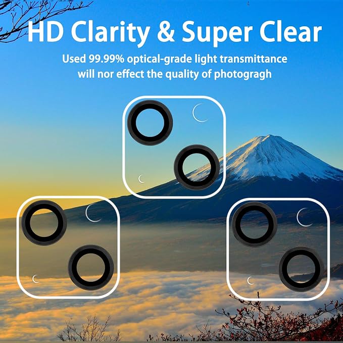 Dengduoduo 3 Pack Tempered Glass Camera Lens Protector for iPhone 13 6.1" & iPhone 13 Mini 5.4", Ultra HD, 9H Hardness, Anti-Scratch, Case Friendly, Easy to Install [No Affect on Night Shots] - Image 3