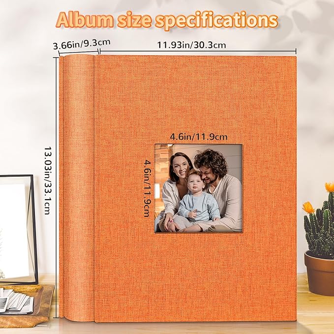 Artfeel Photo Album 4x6 with 1000 Pockets,Slip-in Picture Albums,Linen Cover Memory Book with Front Window,White Page Vertical Photo Book for Wedding,Family,Anniversare,Baby,Vacation - Image 3