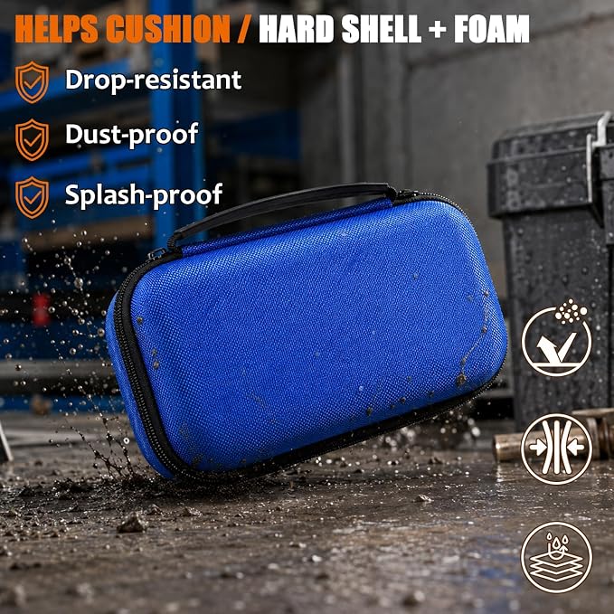 Boobowl Hard Thermal Camera Case for TOPDON TC004, for HSFTOOLS HF96, H128 | Infrared Camera Box, Removable Foam and Storage Pocket for USB Cables and Calibration Cards, Technicians, Case Only - Blue - Image 5