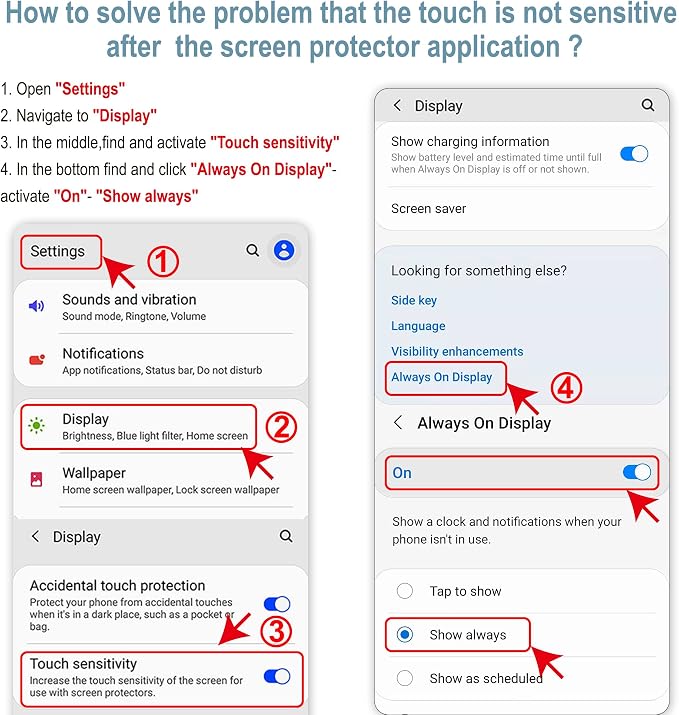 AACL 3-Pack for Samsung Galaxy S22 Screen Protector Film [6.1"] | with 2-Pack Camera Lens Protectors, Fingerprint Unlock, Anti-Scratch, Case-Friendly, 7H Hybrid Film [Not Glass] - Image 3