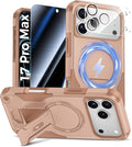 Goton 3 in 1 for iPhone 17 Pro Max Case with Privacy Screen Protector | Glass Camera Lens Protector,Compatible for MagSafe,Invisible Kickstand, Shockproof Phone Cover for iPhone 17 Promax by Goton