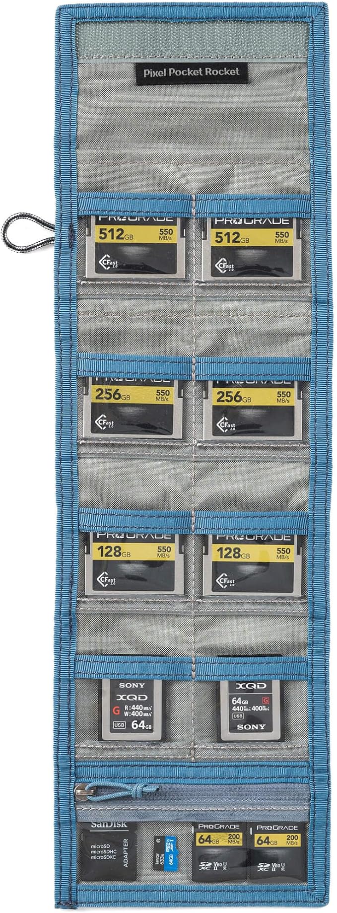 Think Tank Pixel Pocket Rocket Memory Card Folding Wallet for 10 CFast or CF Express Type B Memory Cards (Marine Blue) - Image 3
