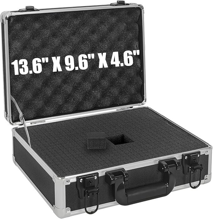 14 Inch Hard Shell Carrying Case | Ideal for Wireless Mic System Storage & Camera Gear Transportation with Customizable Pre-Diced DIY Foam by ITHWIU