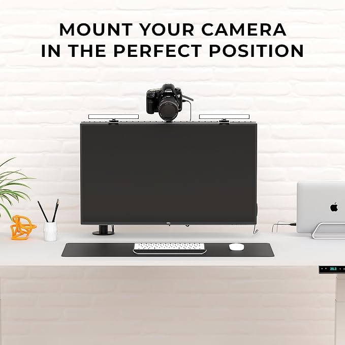 HumanCentric DSLR Monitor Mount Extra Large, Desk Camera, Webcam & Mic | Microphone Shelf for Monitor VESA Arm, Replace Clamp Tripods, 100x100mm Patterns, Aluminum, Hardware Included - Image 5