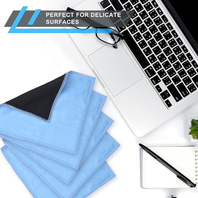 Eco-Fused Microfiber Cleaning Cloths - 5 Pack - Double-Sided Cleaning Cloths - Microfiber and Suede Cloth for Smartphones, LCD TV, Tablets, Laptop Screens, Camera Lenses and Delicate Surfaces - Image 2