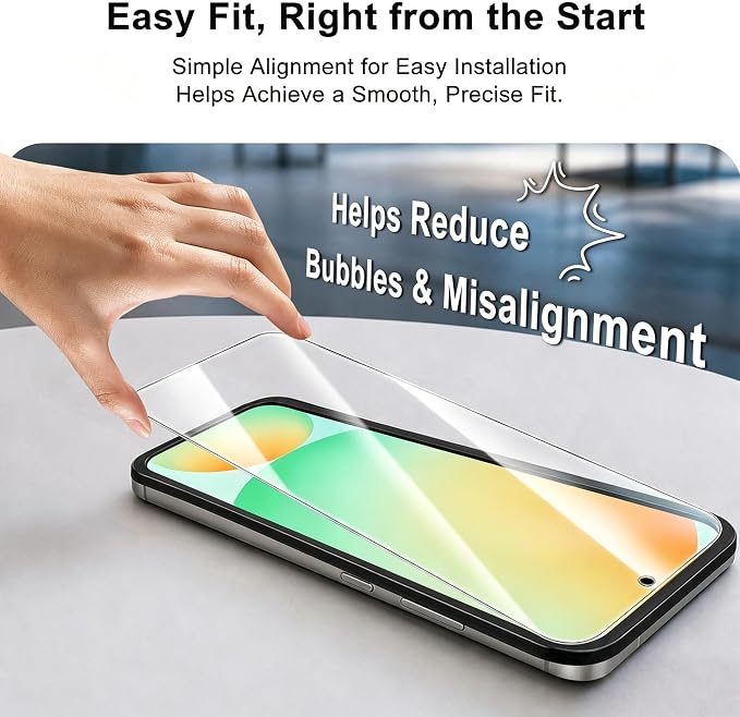 3 Pack for Samsung Galaxy S24 FE Screen Protector, 9H Tempered Glass Full Coverage, Case Friendly, HD Clear, Anti-Scratch, Fingerprint Compatible, Bubble-Free for S24 FE 5G 6.7” - Image 3