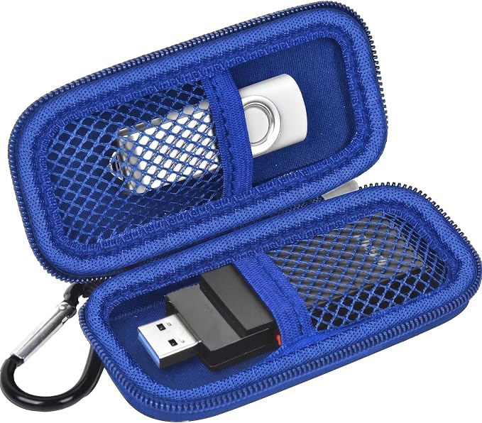 USB Flash Drive Case for SanDisk for Samsung, for SD/SDXC/SDHC Memory Cards | for Buffalo External 1.0TB Portable SSD, Mini Electronic Accessories Organizer, Office/Travel Use, Thumb Drive Bag Only by Casmilee