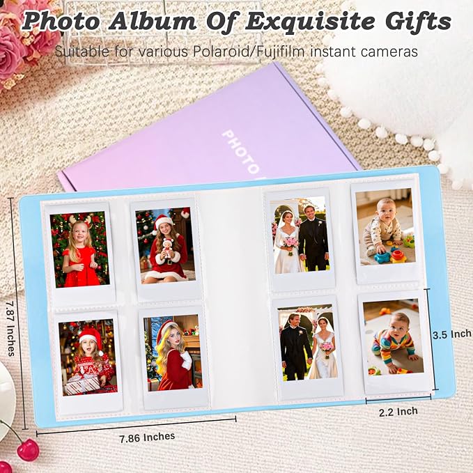 320 Pockets Photo Album for Polaroid 2x3" & Instax Mini Photos, Blue | Gift-Ready Packaging, Beautiful Photo Book, Safely Keep Your Wedding-Anniversary-Birthday-Travel Memories or Mini Cards - Image 6