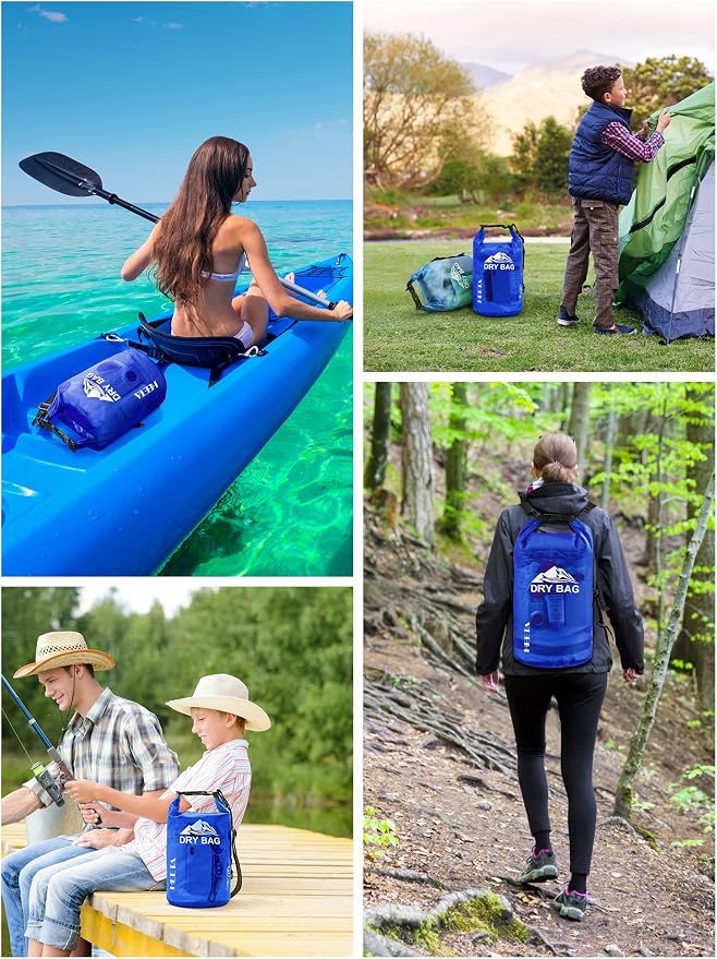 HEETA Dry Bag Waterproof Backpack with Phone Case 5L/10L/20L/30L/40L | Roll Top Lightweight Dry Storage Bag for Women Men, Travel Boating Kayaking Paddle Board Camping Beach Essentials Accessories - Image 6