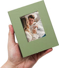 Small 4x6 Photo Album 100 Pockets Linen Cover Light Green | Linen Cover, Front Window, Portable Mini Picture Book, Family Travel Wedding Memory Keepsake by Remowith