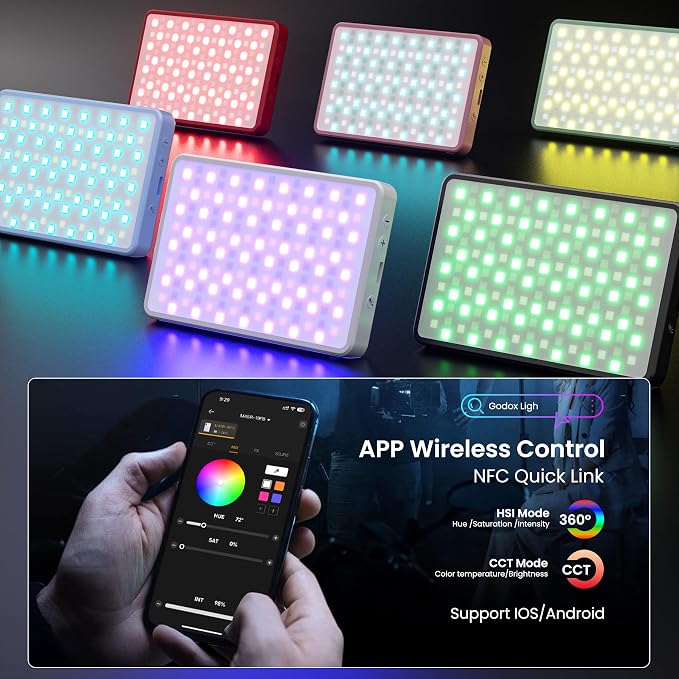 Selfie Phone Light with Magnetic,140 LED 1800K-10000K 4900mAh + Power Bank RGB Video Light CRI 96+ Professional Portable Lighting for Camera, TikTok, Vlog, Makeup, Zoom,Selfie - Image 5