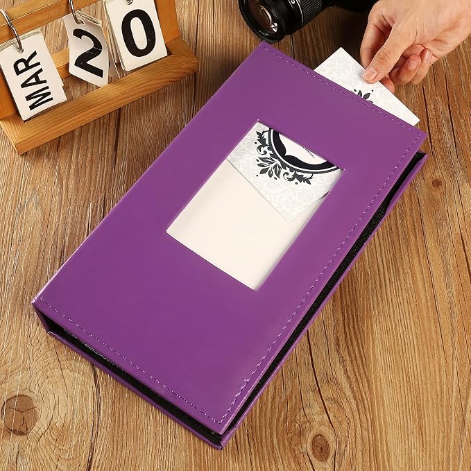 Vienrose Photo Album 4x6 Holds 300 Photos, PU Leather Cover Picture Book with 300 Horizontal Pockets, Slip-in Photo Album for Wedding, Baby Memories, Family, Acid-Free Photo Storage Gift, Purple - Image 3