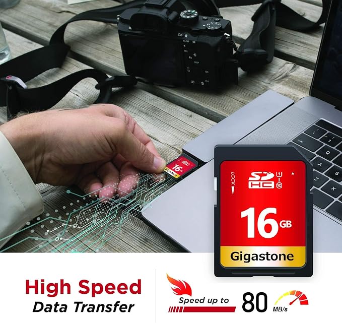 GIGASTONE 16GB SD Card 20-Pack UHS-I U1 Class 10 SDHC Memory Card High Speed up to 80MB/s Full HD Video Compatible with Digital Camera, SPYPOINT TACTACAM WOSPORTS Trail Camera, with 20 Mini Cases - Image 3