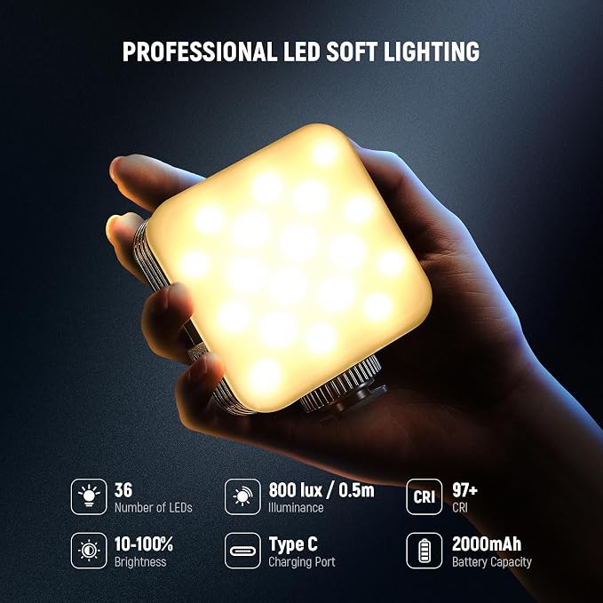 NEEWER LED Video Light, Portable Bi Color Lights for Cameras, NL-36AI | 3200K~5600K Dimming, CRI 97+, 8 Scene Modes, 2000mAh Rechargeable Battery, for Gaming YouTube Vlog Photography - Image 2