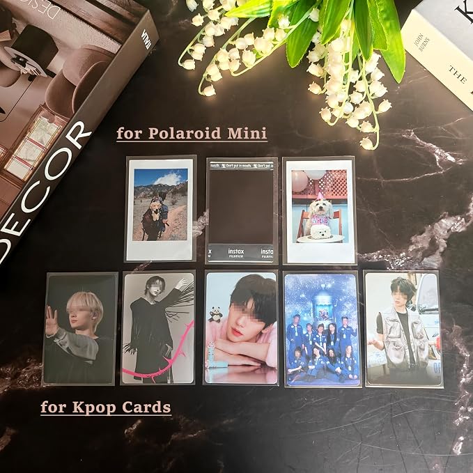 200 Kpop Photocard Sleeves fits 2x3 Instax Mini Film Sheet Protectors | 60x90mm/2.36x3.54in Pocket Sleeves, 7.87 Mil Thick Premium Acid-Free Clear Polypropylene Archival Quality Mini Card Holder - Image 6
