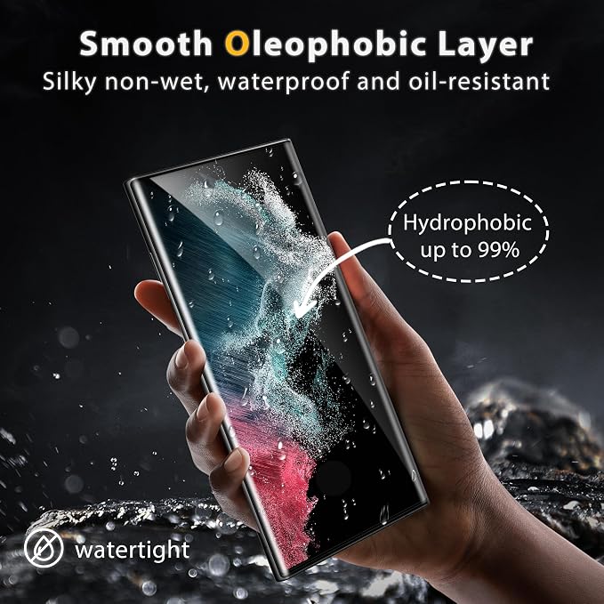 V-PORYADKU 3 Pack for Galaxy S22 Ultra Screen Protector | 9H Tempered Glass, Anti-Scratch, Fingerprint Unlock, HD Clear, Case Friendly - Image 4
