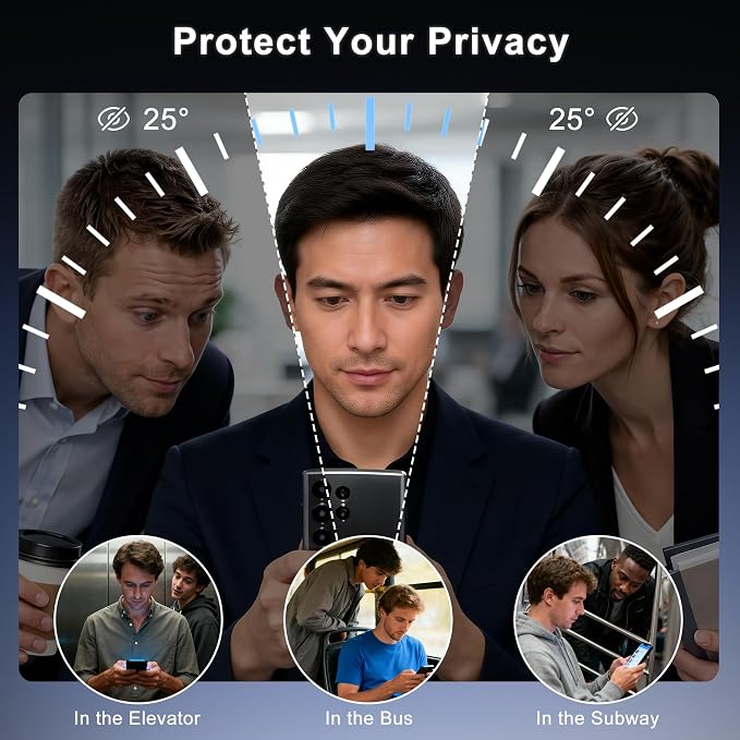 3 Pack for Motorola Edge 2025 Privacy Screen Protector, Anti Spy, Anti-Scratch, 9H Hardness Tempered Glass Privacy Screen Protector for Motorola Edge 2025 - Image 3