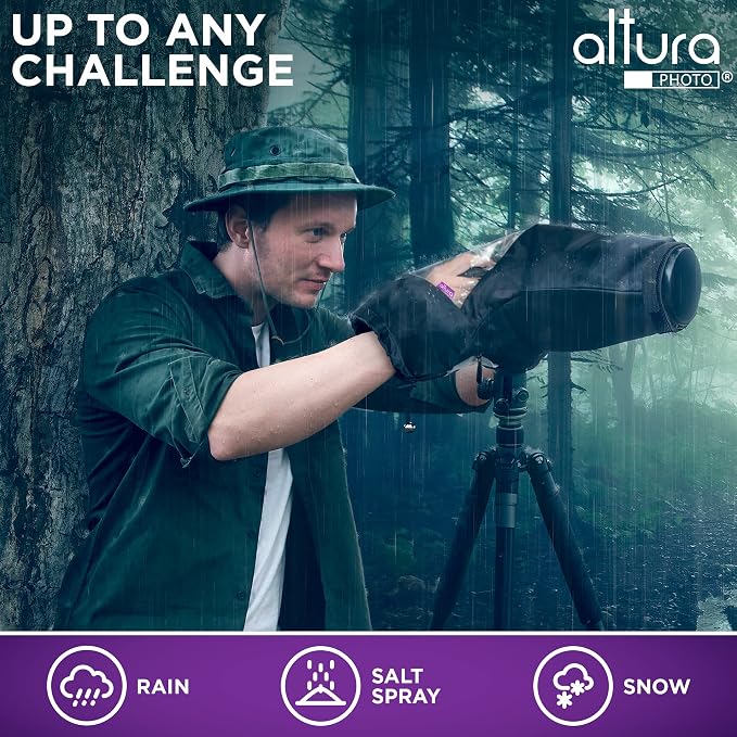 Altura Photo Camera Rain Cover, Waterproof Lens Jacket for Canon Sony Nikon | Professional Grade DSLR Weather Gear with Hand Sleeves for R6 Mark II & More - Image 7