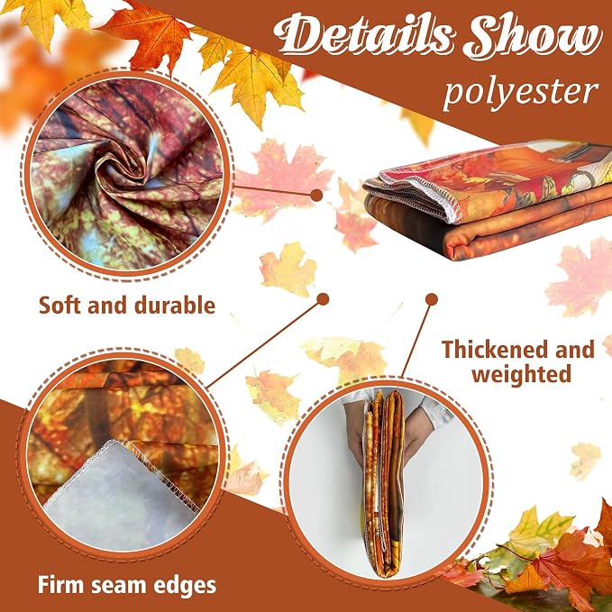 10x8FT Fall Photo Backdrop Maple Leaf Pumpkin for Photography Background Autumn Outdoor Party Decorations Fall Autumn Thanksgiving Day Photo Banner - Image 4