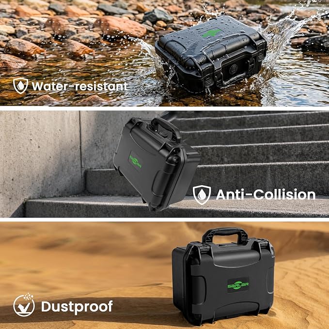 sarlar for XbotGo Falcon Hard Shell Case, Waterproof Protective Carrying Box with Custom Foam Insert for AI Action Camera and Quick Release Plate, Shockproof Travel Organizer, Lightweight and Durable - Image 5