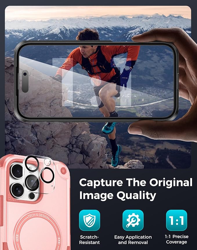 Goton 3 in 1 for iPhone 16 Pro Max Case with Privacy Screen Protector Pink | Glass Camera Lens Protector,Compatible for MagSafe,Invisible Kickstand, Shockproof Phone Cover for iPhone 16 Promax - Image 7