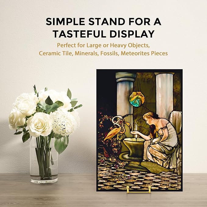 TR-LIFE 14 Inch Gold Metal Plate Stand (2 Pack) - Heavy Duty Display Easel for Large Plates, Frames, Platters and Art - Image 7