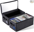 CCidea DVD Storage Box with Clear Window - 15.75" Foldable Media Organizer, Premium Zipper Closure, Holds 27+ DVDs, Dustproof Non-woven Fabric, Reinforced Handles & Label Slot (2) by CCidea