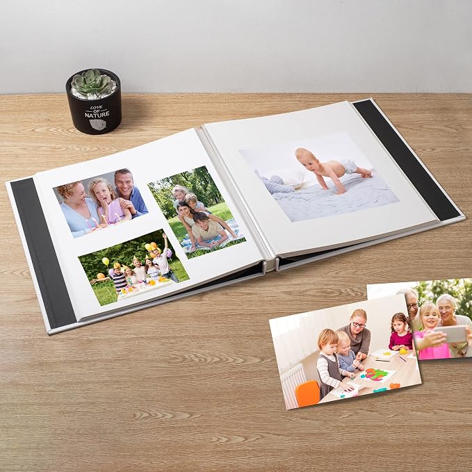 Large Photo Album Self Adhesive Scrapbook Album for 4×6 8×10 Pictures DIY Magnetic Linen Cover Album 40 Pages for Family Wedding Gifts with Metal Pen and Plastic Board - Image 3