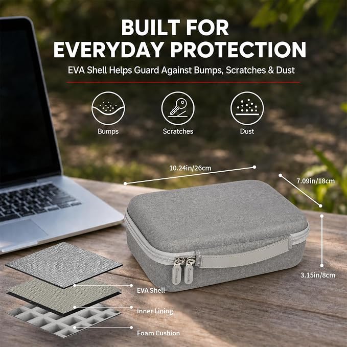 Comecase USB Flash Drive Case, Holds 85 USB Drives and 25 SD Cards | Pre-Cut Foam Fits Mixed Drive Sizes Flash Drive; EVA Shell Protects Data on the Go, Grey, X-Large, Case Only - Image 4