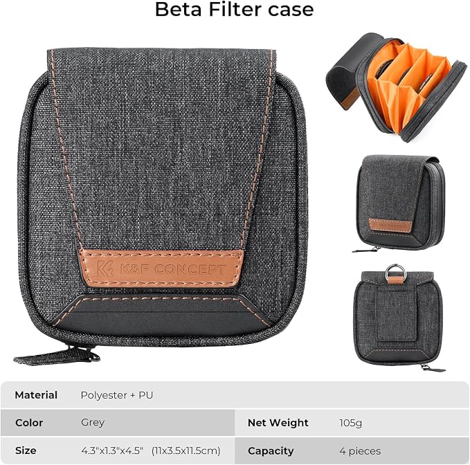 K&F CONCEPT 4 in 1 Basic Model Lens Filter Pouch Up to 95mm | Solar Filter Pouch Case, Camera Lens Filter Storage Wallet, For ND UV CPL Filter, Waterproof Filter Case, BF07 - Image 6