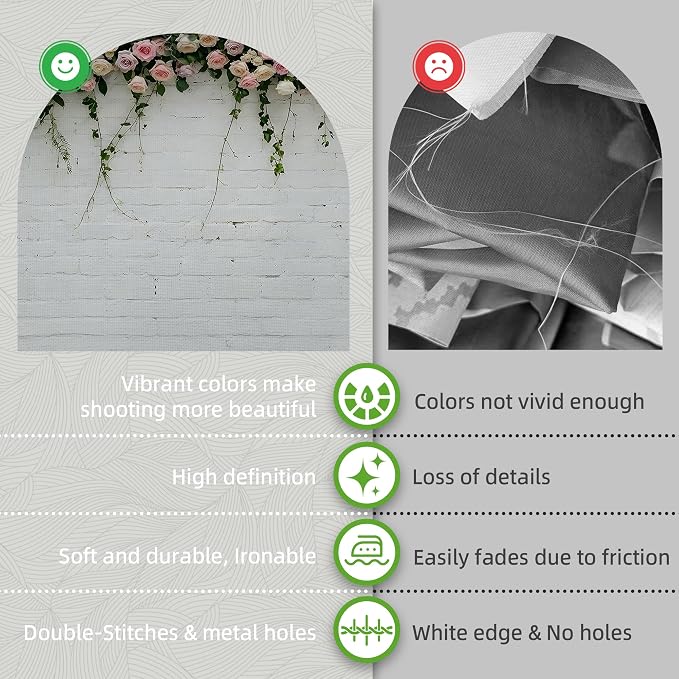 7x5ft White Brick Floral Backdrop for Photoshoot Flower Wall Backdrop | Spring Garden Hanging Flowers Photography Background for Mother's Day, Bridal Shower, Baby Shower - Image 3