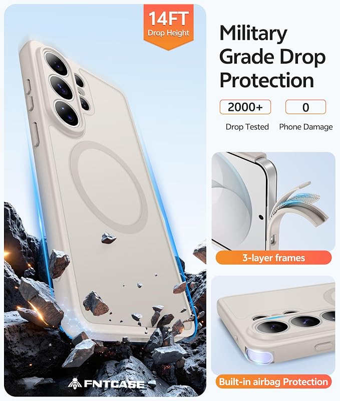 FNTCASE for Samsung Galaxy S26 Ultra Case, Compatible with Magsafe | Screen Protector, Full Camera Protection, Translucent Matte, 14FT Military Grade Drop Proof, Protective Phone Cover - Image 5