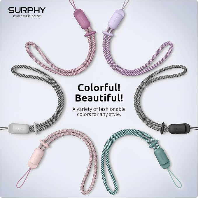 SURPHY 3 Pack Phone Wrist Strap, Phone Lanyard with Cellphone Tether Tab | Phone Strap Charm, Camera Wrist Strap with 2-Color Braided, Phone Wristlet, Wrist Lanyard for Case - Image 6